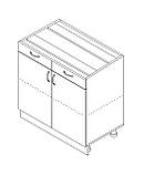 Тумба дводверна з 2 ящиками (без стільниці) ЛЮКС із фарбованими МДФ фасадами ширина 500 МАКСІ-Мібель Дуб, фото 2