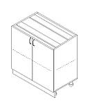 Тумба дводверна без ящиків (без стільниці) ЛЮКС ширина 600 МАКСІ-МЕбель Дуб сонома/Білий гладкий (72068), фото 2