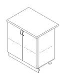 Тумба дводверна без ящиків зі стільницею 1-ї категорії (складська програма) ЛЮКС ширина 500 МАКСІ-МЕбель, фото 2