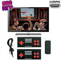 Игровая приставка Dendy с HDMI подключением и двумя беспроводными джойстиками игровая консоль 8 бит для детей