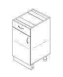 Тумба однодверна з одним ящиком (без стільниці) ЛЮКС із фарбованими МДФ фасадами ширина 500 МАКСІ-МЕбель Дуб, фото 2