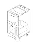 Тумба з двома ящиками (без стільниці) ЛЮКС ширина 600 МАКСІ-МЕбель Дуб сонома/Білий гладкий (72101), фото 4