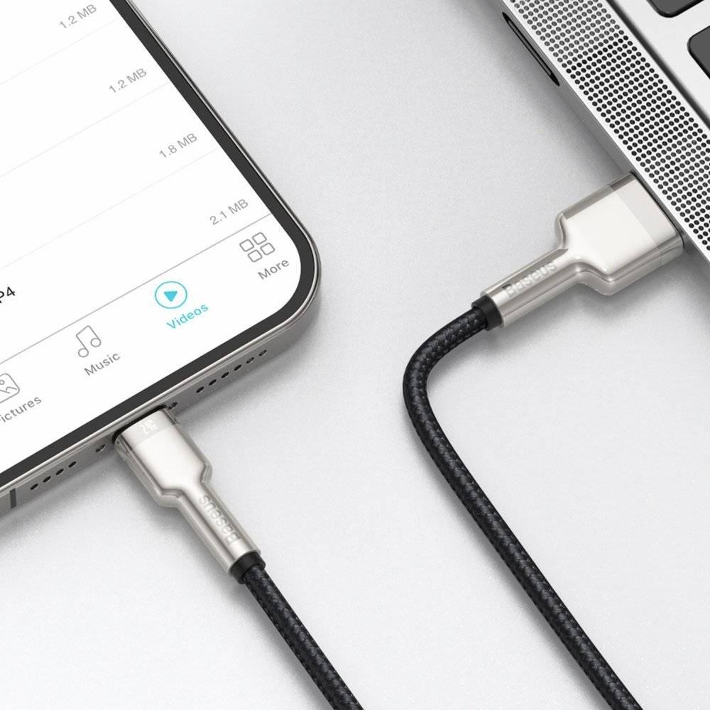 Кабель Baseus Cafule Metal Series USB-A to Lightning 2.4A 1m Black USB - Черный Original Папа-папа