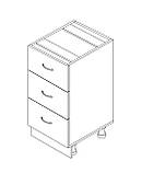 Тумба з трьома ящиками (без стільниці) ЛЮКС із фарбованими МДФ фасадами ширина 600 МАКСІ-Мебель Дуб сонома/Білий, фото 2