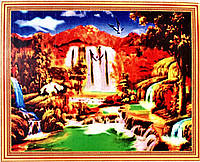 65*50см Горный водопад, алмазная живопись, полная выкладка