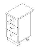 Тумба з трьома ящиками зі стільницею 1-ї категорії (складська програма) ЛЮКС із фарбованими МДФ фасадами ширина, фото 2