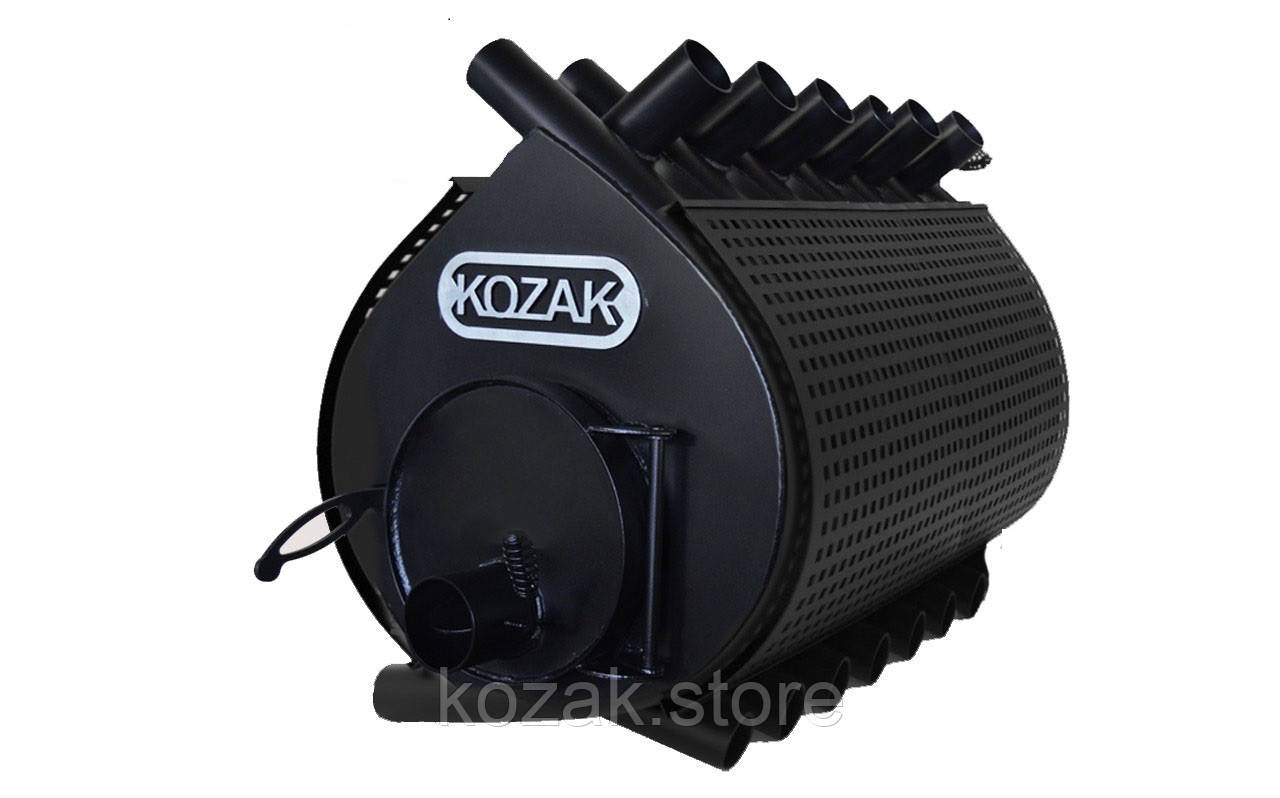 Піч булер'ян Kozak Тип 04 Із захисним кожухом 1000 м³ 1350х725х960 мм Піч для обігріву будинку Буржуйка булер'ян