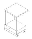 Тумба під духовку з шухлядою зі стільницею 1-ї категорії (складська програма) ЛЮКС із фарбованими МДФ фасадами, фото 3