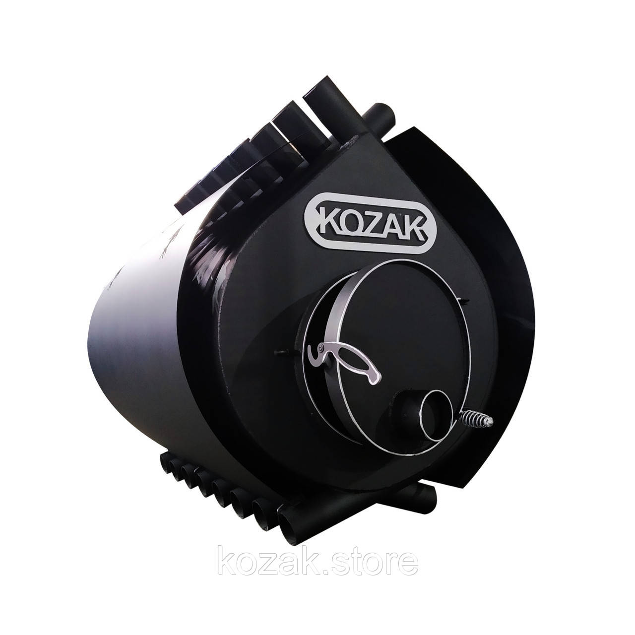 Піч булер'ян Kozak Тип 05 Зі склом і захисним кожухом 1200 м³ 1490х740х1040 мм Булер'ян тип 05 Буржуйка, фото 1