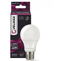 LED лампа 12W Velmax V-A60 E27 3000K 1080L кут 240°