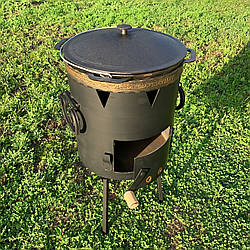 Піч під казан на 12-17 л без димаря (діаметр 400 мм, стінки 3 мм, пічка, вогнище)