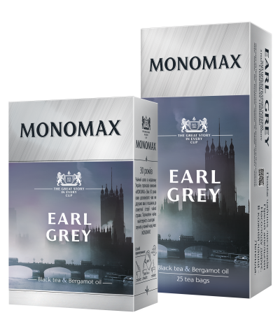 Чай чорний байховий з бергамотом Earl Grey пакетований Monomax (25 пакетиків х 2 г) 50г