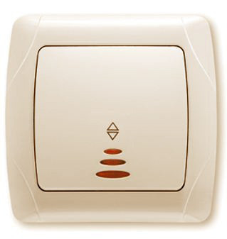 Вимикач 1кл. коридор. з підсів. CARMEN (крем) (арт. 90562063), фото 1