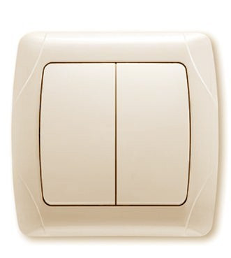 Вимикач 2кл. CARMEN (крем) (арт. 90562002), фото 1