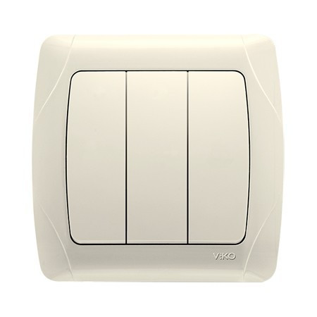 Вимикач 3кл. CARMEN (крем) (арт. 90562068), фото 1