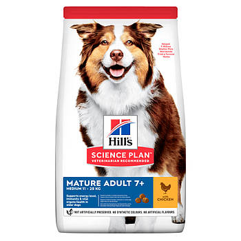 Hill’s Science Plan Mature Adult 7+ Medium Breed корм для зрілих собак середніх порід 7+ років, з куркою 14 кг