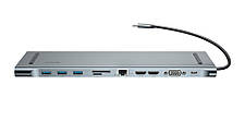 USB-Хаб Baseus Type-C - PD + 2 х HD4K + VGA +RJ45 +SD + TF + 3 х USB Сірий (CATSX-G0G), фото 3