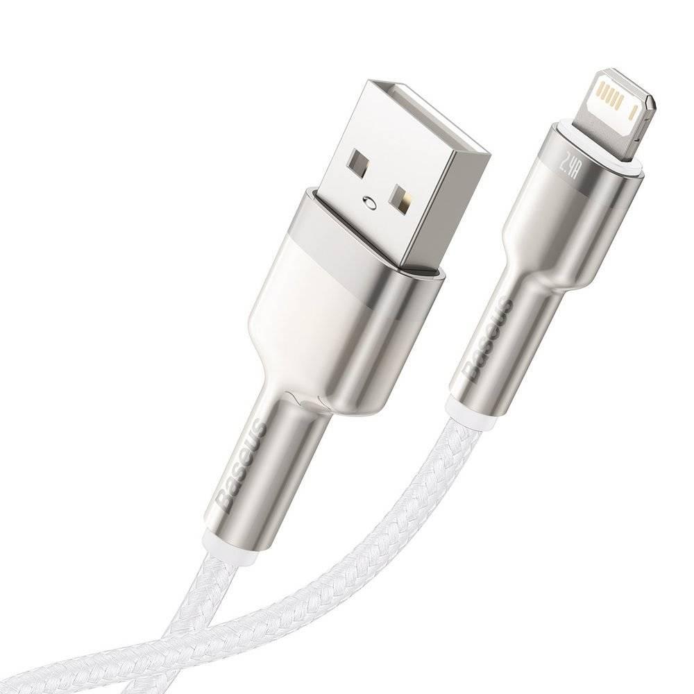 Кабель Baseus Cafule Metal Series USB-A to Lightning 2.4A 1m White USB - Белый Original Папа-папа Плетеный