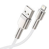 Кабель Baseus Cafule Metal Series USB-A to Lightning 2.4A 1m White (CALJK-A02), фото 5