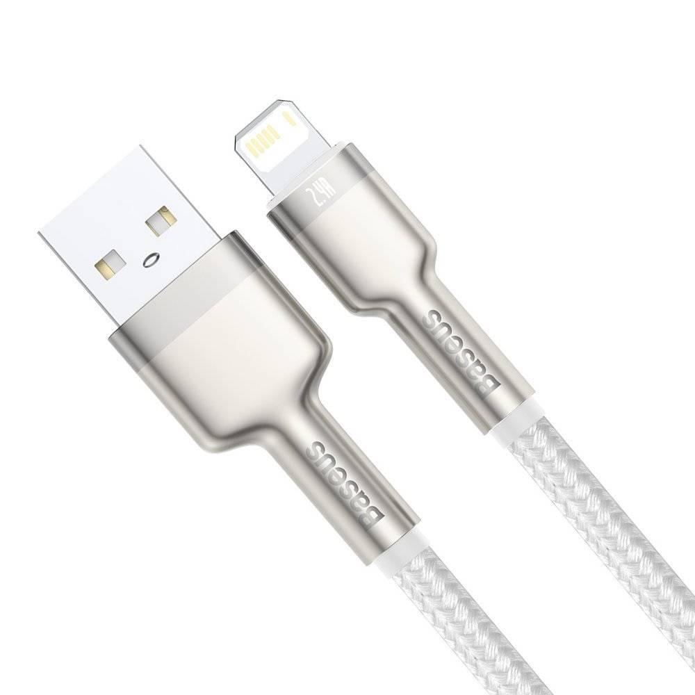 Кабель Baseus Cafule Metal Series USB-A to Lightning 2.4A 1m White USB - Белый