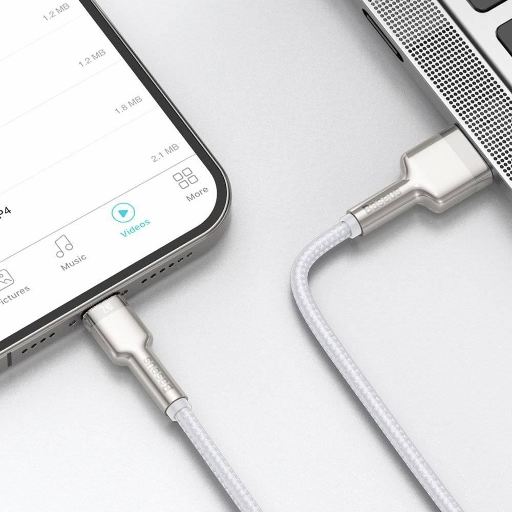 Кабель Baseus Cafule Metal Series USB-A to Lightning 2.4A 1m White USB - Белый Original Папа-папа
