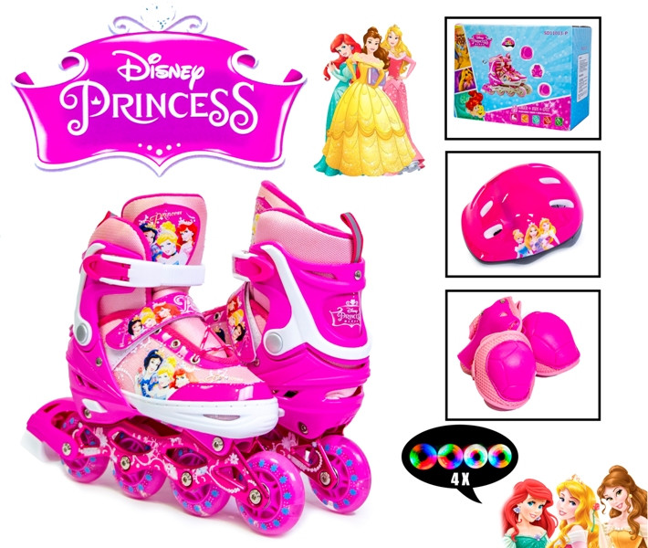 Комплект роликів Disney з захистом і светящими колесами Princess розмір 34-37 UB арт. 972