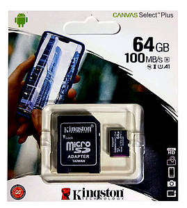 Картка пам'яті micro SDHC King (UHS-3) 64 GB class 10 (з адаптом) (Гарантія 3года)