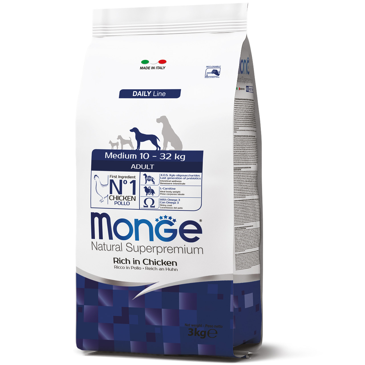 Monge Medium Adult корм для дорослих собак середніх порід, 3 кг