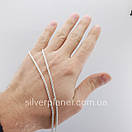 Срібний ланцюжок жіночий круглий "Колосок" 925 проби, вироби зі срібла для дівчат 50 см, фото 3