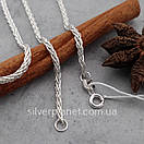 Срібний ланцюжок жіночий круглий "Колосок" 925 проби, вироби зі срібла для дівчат 50 см, фото 5