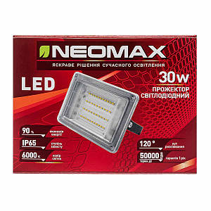 Прожектор світлодіодний NeoMax 30W LED IP65 6000 K (14 см*10 см)