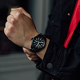 Стрільні кварцові класичні металеві чорні годинники з металевим ремінцем, фото 7