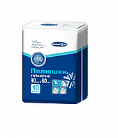 Пелюшки гігієнічні універсальні Білосніжка 90см*60см, 10шт. з використанням суперабсорбенту (SAP)