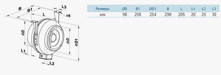 Відцентровий канальний вентилятор Вентс ВКМ 100 (305 м3/год), фото 3