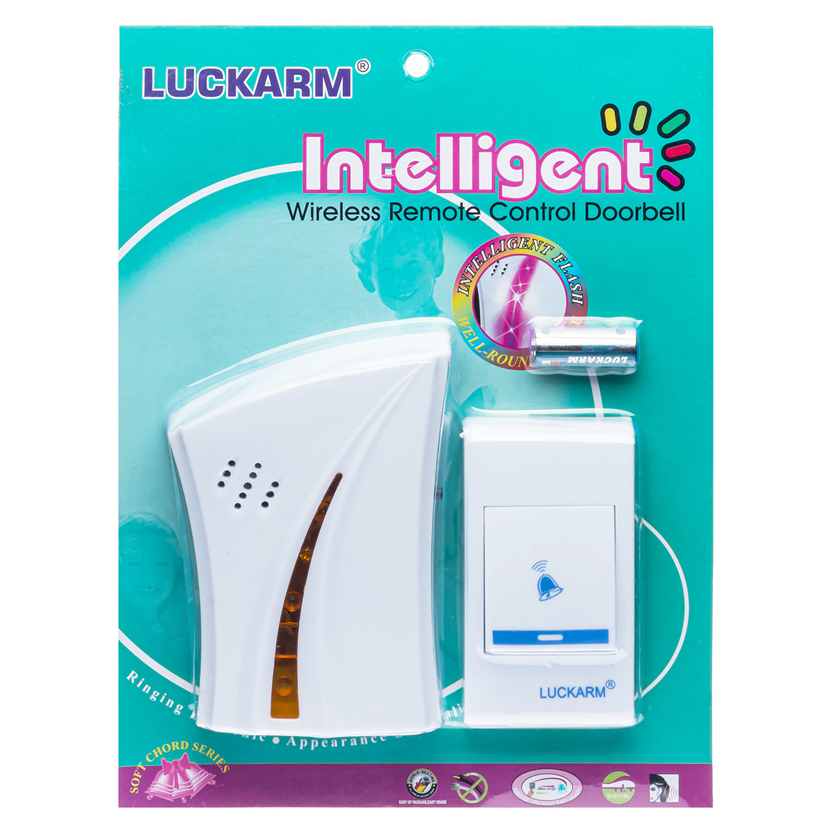 Бездротовий дзвінок Intelligent 8610B (38 мелодій гром. звуку) у розетку