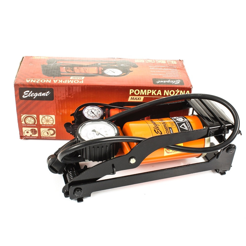 Насос ножний для накачки шин, матраців Ø 70*140мм Elegant 100343 Maxi / большая педаль, фото 1