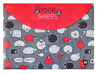 Папка-конверт на кнопке YES А4 Yoga sheeps (491638)