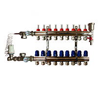 Коллектор "ITAL-therm" на 9 контуров в сборе для тёплого пола латунный