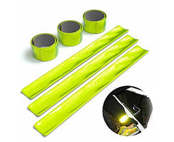 Браслет Світловідбивний 40 х 3см жовтий (лайм) до 350м (без упак)