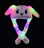 Шапка, що світиться з вухами, що рухаються Кролик Pikachu Пікачу біла, фото 2