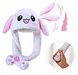 Шапка, що світиться з вухами, що рухаються Кролик Pikachu Пікачу біла, фото 3