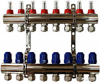 Коллектор "ITAL-therm" на 8 контуров для тёплого пола латунный
