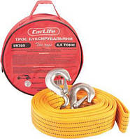 Трос буксирувальний  4,5т 5,0м гаки/оранж./сумка Євро Стандарт Carlife TR-705