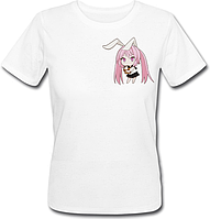 Женская футболка Anime girl bunny chibi (белая)