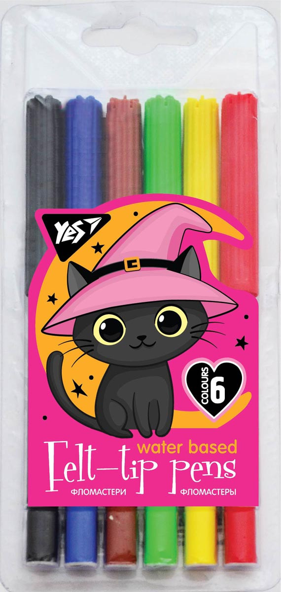 Фломастери YES 6 кольорів Little Witch (650426), фото 1