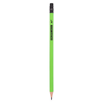 Олівець чорнографітний YES Erudite Neon трикутний з гумкою набір 36 шт (280596)