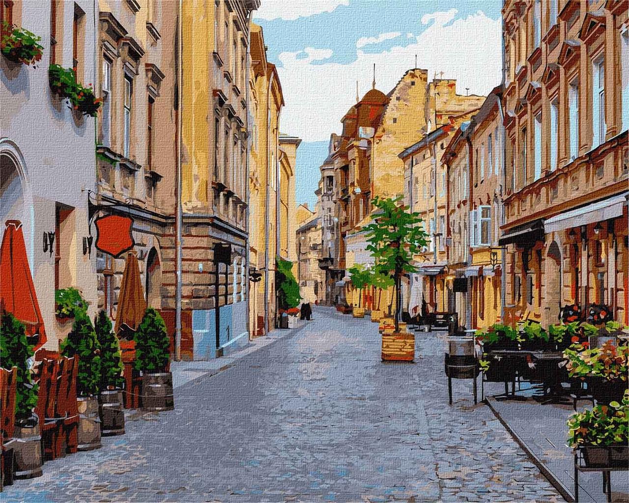 Картина по номерам. "Вуличками Львова" 40*50 см KHO 3594