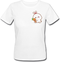 Жіноча футболка White bunny with carrot (біла)