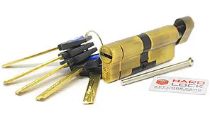 Циліндровий механізм Hard Lock K-серія ключ/ тумблер 60 мм 30х30Т бронза