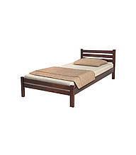 Ліжко односпальне з натурального дерева (з ламелями, без матраца) 90х200 Еко Уют Темний горіх Мікс Меблі